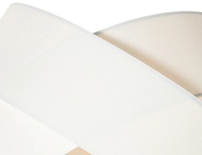 Модерна подова лампа черна с бял абажур - Cloth