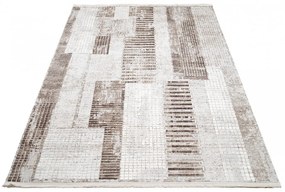 Дизайнерски винтидж килим с геометрични шарки в кафяви нюанси Ширина: 200 см | Дължина: 300 см