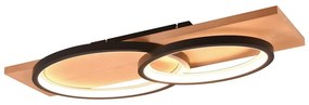 Черно-кафяво LED осветително тяло за таван с възможност за димиране 33x75 cm Barca - Trio