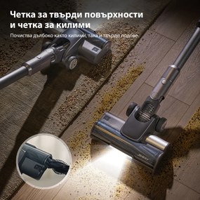 Вертикална прахосмукачка Jimmy H11 Pro, 600W, 260 AW, 0.6 л, Сензор за прах, Сгъваема, Автономност 90 минути, LED дисплей, Черен/Сив