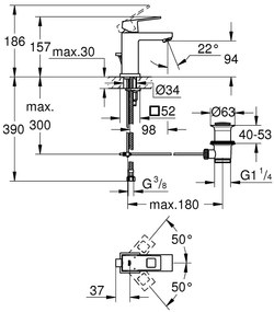 Кран за тоалетна Grohe Eurocube S-size