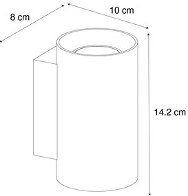 Модерна стенна лампа тъмно бронзова кръгла 2-светлина - Sandy