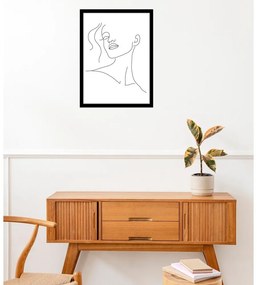 Постер 29x41 cm Minimal Woman Face Line Art – Veronika Boulová