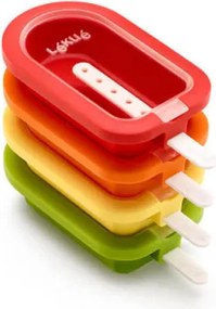 Комплект от 4 форми за сладолед на клечка Lekue 1009046, 240 мл, -20C / +100C, Капачета, Многоцветен