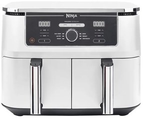 Двоен фритюрник с горещ въздух Ninja AF400EUWH, 2470W, 9.5 л, 6 програми, 40-240 C, Независими зони, Бял