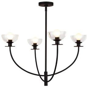 Alora Mood ALM-SYLVIA4-BK-CL - Полилей на метална тръба SYLVIA 4xE14/40W/230V черен