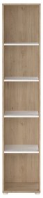 Етажерка за книги в дъбов декор в бял и естествен цвят 41x205 cm Sign - Tvilum