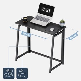 Сгъваемо бюро за компютър Ruhhy 26117 Черен, стил Лофт