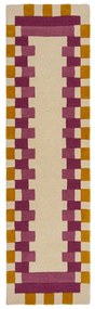 Жълто-розова ръчно изработена вълнена пътека 60x230 cm Kai Wool Border – Flair Rugs