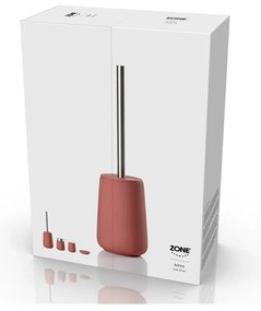 Светлочервена порцеланова четка за тоалетна Nova – Zone