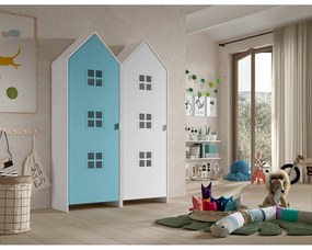 Детски гардероб в бял и светлосин цвят 115x171,5 cm CASAMI BRUGES – Vipack