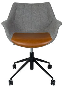 Сив офис стол с кафяви детайли Doulton - Zuiver