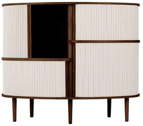 Шкафче от дъбов декор с плъзгащи се врати в кафяв и бежов цвят 120x100x50 cm Audacious – UMAGE