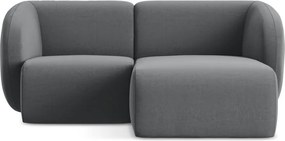 Сив кадифен ъглов диван (десен ъгъл) Lani – Makamii