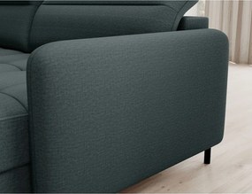 Зелен кадифен разтегателен ъглов диван с място за съхранение (ляв ъгъл U форма) Berrto – ELTAP