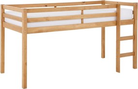 Детско повдигнато легло от масивен бор в естествен цвят 90x200 cm Alpi – Støraa