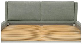 Сиво двойно легло 160x200 cm тапицирано с включена подматрачна рамка Dreamer – Scandic