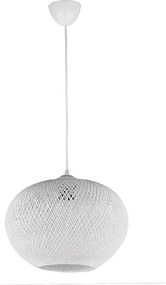 Висяща лампа Visca TopMebel E27 с въже в бял цвят 25x25x60cm