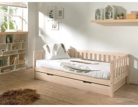 Детско легло от масивен бор с включена подматрачна рамка в естествен цвят 90x200 cm Fritz – Vipack