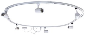 Модерна релсова система за осветление с 6 прожектора, бяла, 1-фазна, овална, 100 см - Iconic Jeana