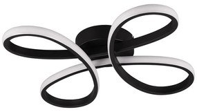 Черна LED светлина за таван 40x40 cm Fly - Trio