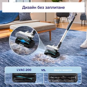 Втора ръка: Вертикална прахосмукачка Levoit LVAC-200, 180W, Автономия 50 мин, 5-степенна филтрация, LED, Без заплитане, Turbo, Бял/черен