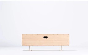 Бяла/естествена маса за телевизор от масивен дъб 180x64 cm Fina – Gazzda