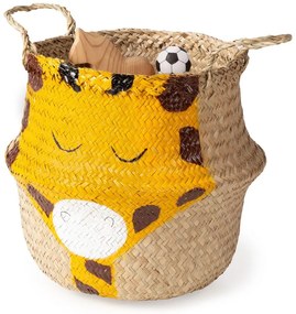 Жълта/естествена детска кошница за играчки от морска трева ø 30x28 cm Giraffe – Compactor