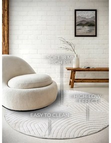 Бял кръгъл килим ø 200 cm Panglao New York White – Elle Decoration