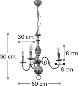 Таванна лампа InLight 5311-3 3 лампи