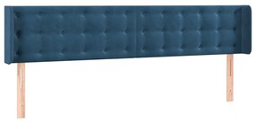 3119272 vidaXL Горна табла за легло, тъмносиня, 203x16x78/88 см, кадифе