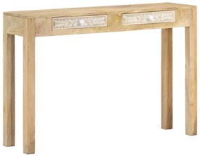 351617 vidaXL Конзолна маса, 110x30x75 см, масивно избелено дърво манго
