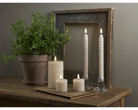 Комплект от 2 LED свещи от бежов восък, височина 7,5 см Flamme Swirl - Star Trading