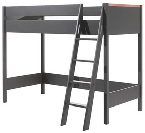 Тъмно сиво повдигнато детско легло 90x200 cm London - Vipack