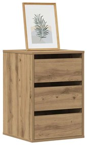 852842 vidaXL Ъглов скрин с чекмеджета дъб артизан 40x41x58см инженерно дърво