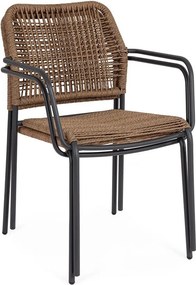 Тъмносив/в естествен цвят метален градински стол Jable – Bizzotto