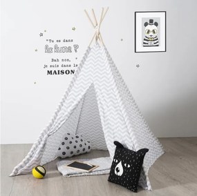 Детска палатка atmosphera Teepee, 120x120x160 cm - Сив