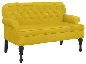 372162 vidaXL Пейка с облегалка, жълта, 119,5x64,5x75 см, кадифе