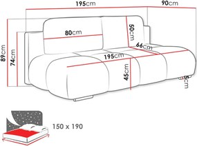 Разтегателен диван Honey mini-Сив