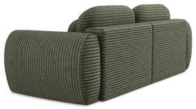 Зелен разтегателен диван с място за съхранение от рипсено кадифе 266 cm Kini – Makamii