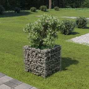 143570 vidaXL Габион повдигната леха, поцинкована стомана, 50x50x50 cм