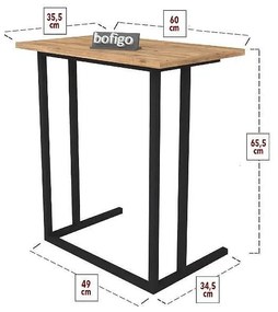 Помощна маса Metal Laptop Table - бор