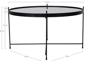 Черна кръгла маса за кафе ø 70 cm Venezia - House Nordic