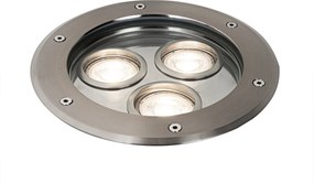 Комплект от 3 модерни наземни прожектора стомана 3 светлини IP65 - Tribus