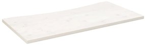824431 vidaXL Плот за бюро, бял, 100x50x2,5 см, борово дърво масив