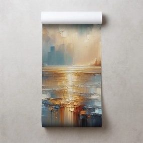 Тапет – Абстрактен градски пейзаж в топли тонове