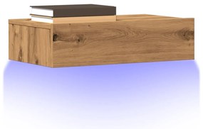 856346 vidaXL Комплект ТВ шкафове от 2 части с LED светлини Занаятчийски дъб