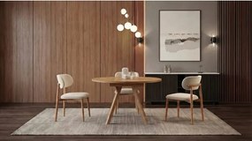 АЛМО Естествен дъб - КРЪГЛА ЛОФТ/ИНДУСТРИАЛНА МАСА ЗА ХОЛ/ТРАПЕЗАРИЯ РАЗТЕГАТЕЛНА