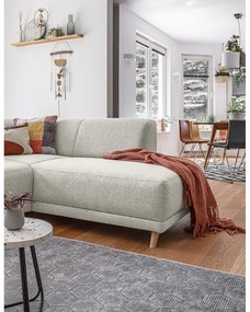 Бежов разтегателен/с място за съхранение ъглов диван (десен ъгъл/L форма) Classy Sophie – Miuform