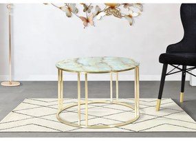 Масичка за кафе в бяло и златно, ø 75 cm Sepa - Mauro Ferretti